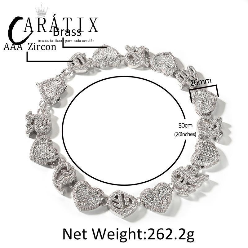 Heart Link Chain | 3A+ CZ Iced Out Heavy Hip Hop Necklace - CaratixJewelry