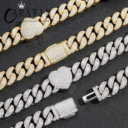 CARÁTIX Hearts Cuban Chain | 5A+ CZ Iced Out Hip Hop Necklace for Men - CaratixJewelry