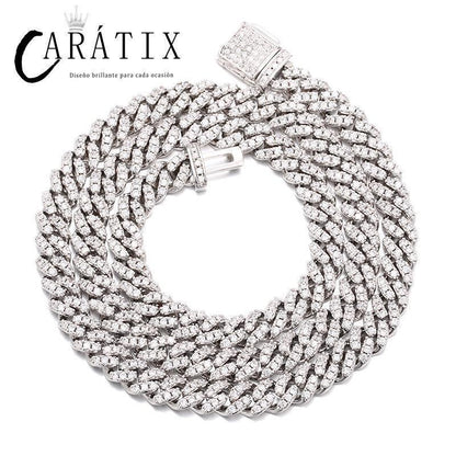 CARÁTIX - Hip Hop 3A CZ Iced Out 6mm Solid Cuban Curb Miami Link Chain Necklace for Men Rapper Jewelry - CaratixJewelry