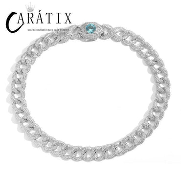 CARÁTIX 5A+ CZ Stone Bling Iced Out Eye Cuban Link Chain Bracelet - CaratixJewelry
