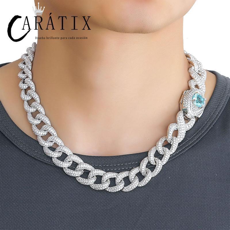 CARÁTIX 5A+ CZ Stone Bling Iced Out Eye Cuban Link Chain Bracelet - CaratixJewelry