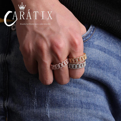 CARÁTIX Hip-Hop Cuban Ring – Real Electroplating Fashion Personality Hipster Ring | High-Quality Hip-Hop Jewelry - CaratixJewelry