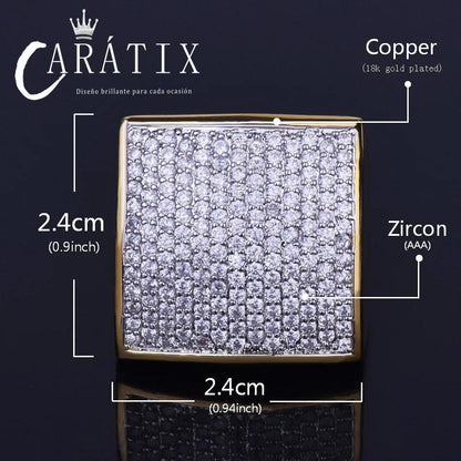 CARÁTIX Hip-Hop Curved Large Square Lee Ring – Real Electroplating Fashion Personality Hipster Ring | High-Quality Hip-Hop Jewelry - CaratixJewelry