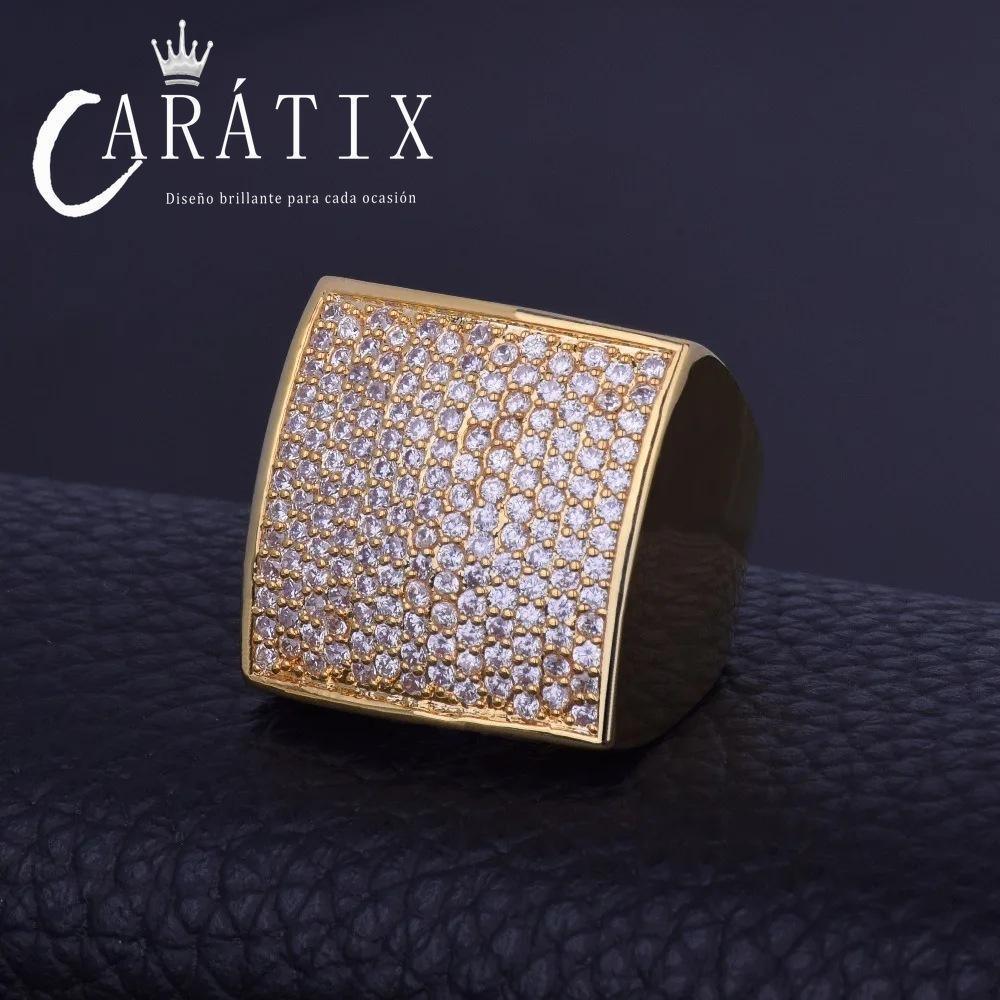 CARÁTIX Hip-Hop Curved Large Square Lee Ring – Real Electroplating Fashion Personality Hipster Ring | High-Quality Hip-Hop Jewelry - CaratixJewelry