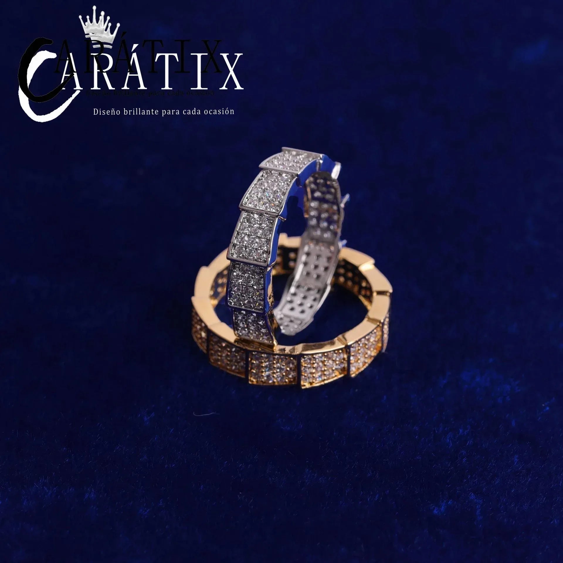 CARÁTIX Hip-Hop Full Brick Snake Ring – True Electroplating Simple Fashion Personality Hipster Ring | High-Quality Hip-Hop Jewelry - CaratixJewelry