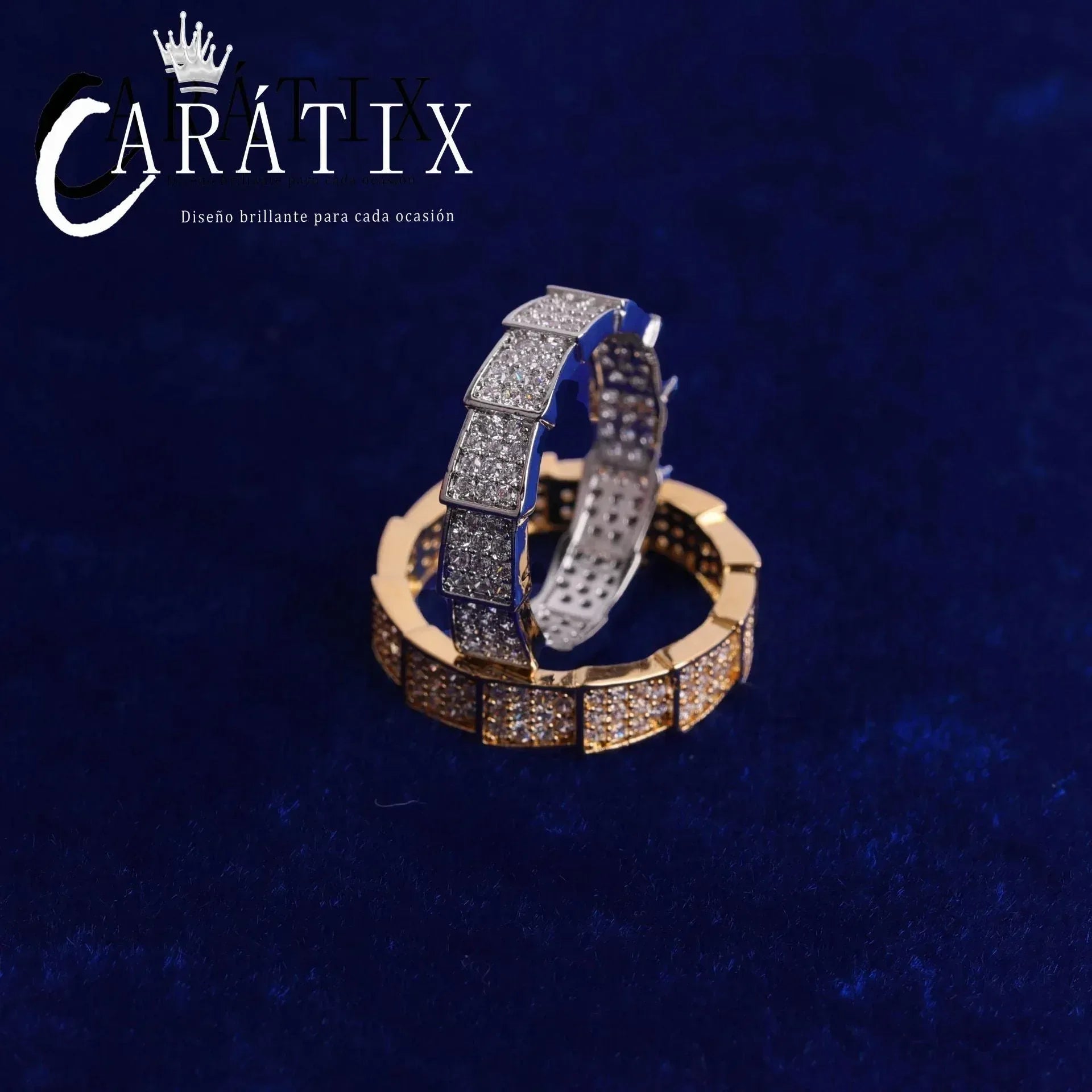 CARÁTIX Hip-Hop Full Brick Snake Ring – True Electroplating Simple Fashion Personality Hipster Ring | High-Quality Hip-Hop Jewelry - CaratixJewelry