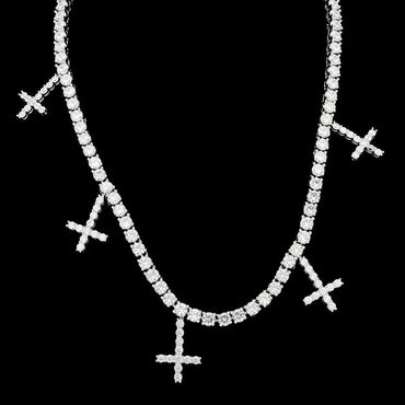 Hip Hop Iced Out 1-Row CZ Tennis Chain Necklace - CaratixJewelry