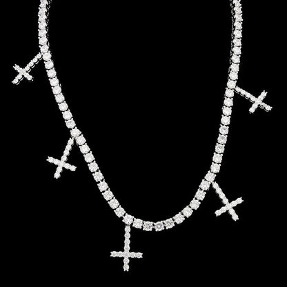 Hip Hop Iced Out 1-Row CZ Tennis Chain Necklace - CaratixJewelry
