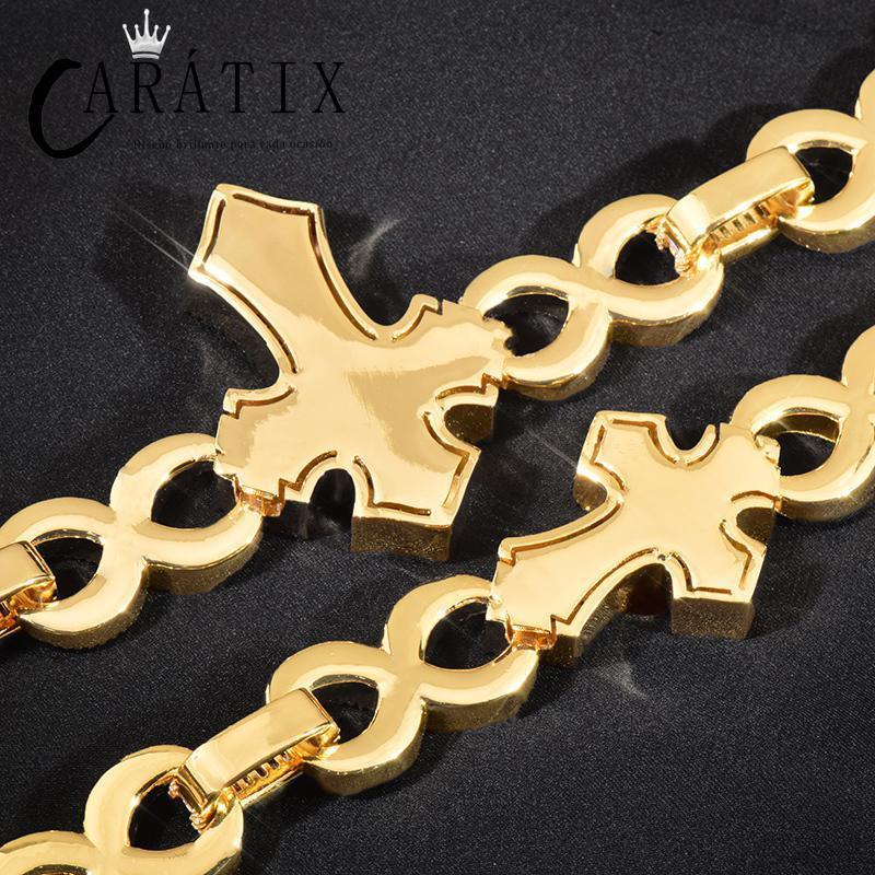 CARÁTIX Hip Hop Iced Out Crosses Infinity Link Chain Necklace – CZ Jewelry in Gold & Silver for Men & Women - CaratixJewelry