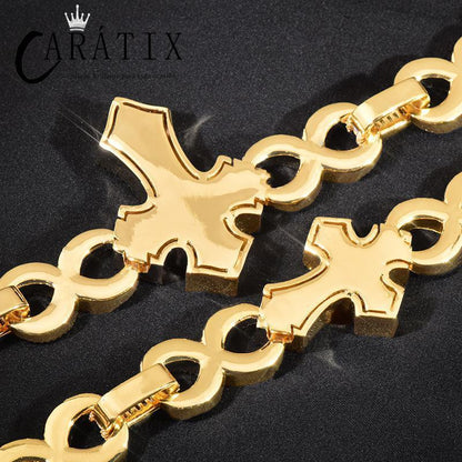CARÁTIX Hip Hop Iced Out Crosses Infinity Link Chain Necklace – CZ Jewelry in Gold & Silver for Men & Women - CaratixJewelry