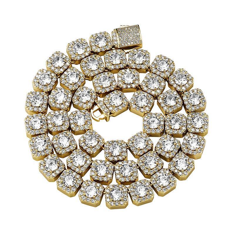 CARÁTIX Hip Hop Iced Out Geometric Square CZ Tennis Chain Necklace - CaratixJewelry