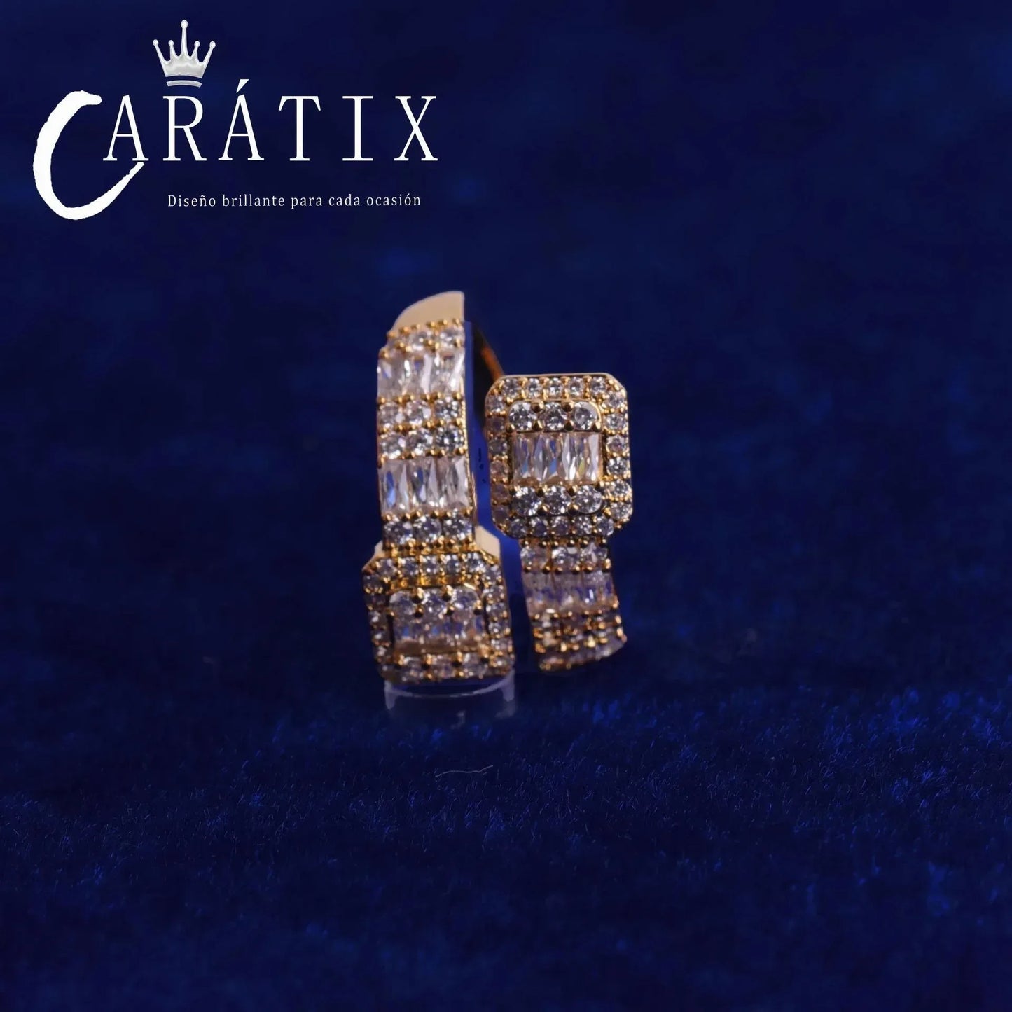 CARÁTIX Hip-Hop New Ladder Open Buckle Ring – Real Electroplating Fashion Personality Hipster Adjustable Ring | High-Quality Hip-Hop Jewelry - CaratixJewelry