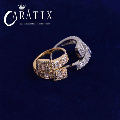 CARÁTIX Hip-Hop New Ladder Open Buckle Ring – Real Electroplating Fashion Personality Hipster Adjustable Ring | High-Quality Hip-Hop Jewelry - CaratixJewelry