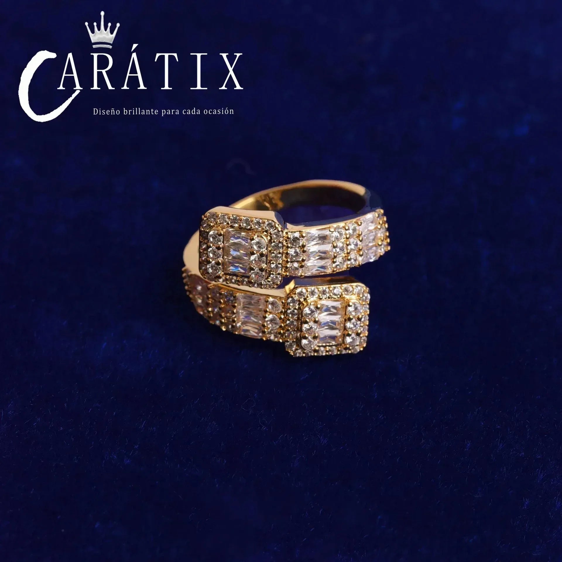 CARÁTIX Hip-Hop New Ladder Open Buckle Ring – Real Electroplating Fashion Personality Hipster Adjustable Ring | High-Quality Hip-Hop Jewelry - CaratixJewelry