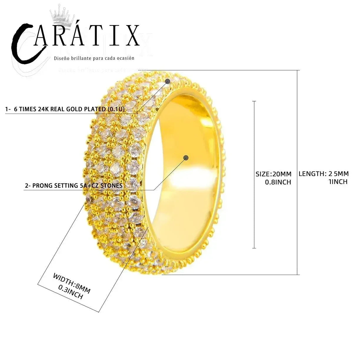 CARÁTIX Hip-Hop New Simple Personality Fashion Ring – Real Electroplating Hipster Accessories | High-Quality Hip-Hop Jewelry - CaratixJewelry