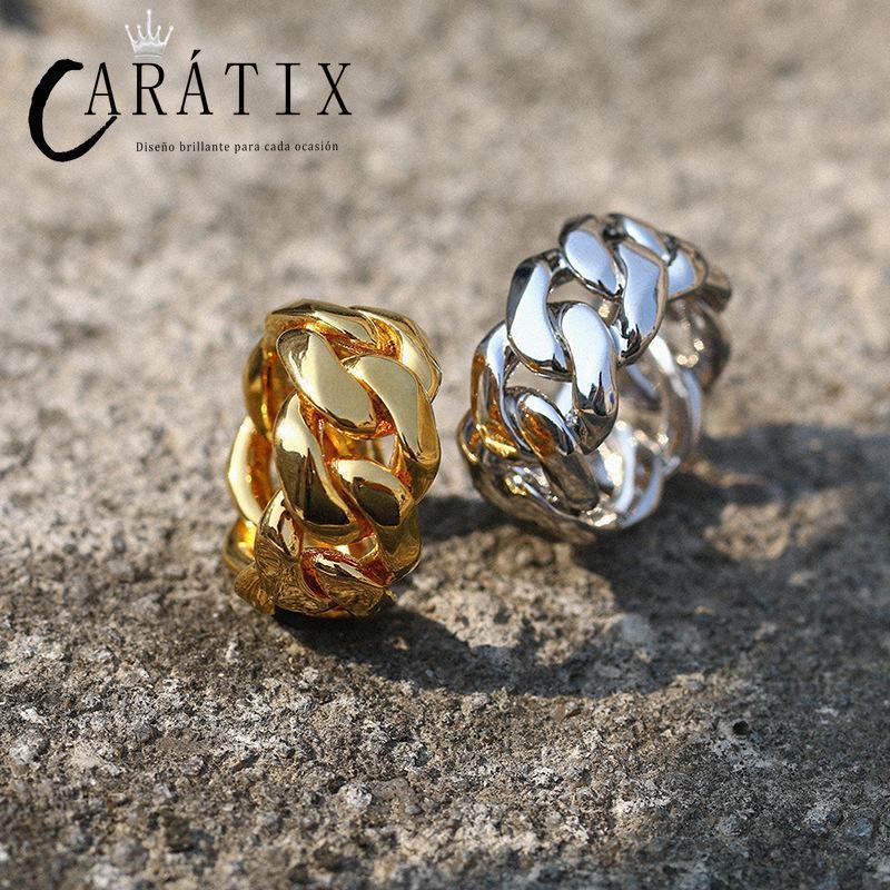 CARÁTIX Hip-Hop Personality Glossy Chain Ring – Trendy Men's Cuban Ring | High-Quality Hip-Hop Jewelry - CaratixJewelry