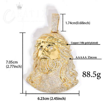 CARÁTIX Hip Hop Personality Zircon Jesus Cuban Link Chain Necklace – Iced Out Pendant for Men, Women & Boys | Trendy Fashion Jewelry & Perfect Valentine's Day & Mother's Day Gift - CaratixJewelry