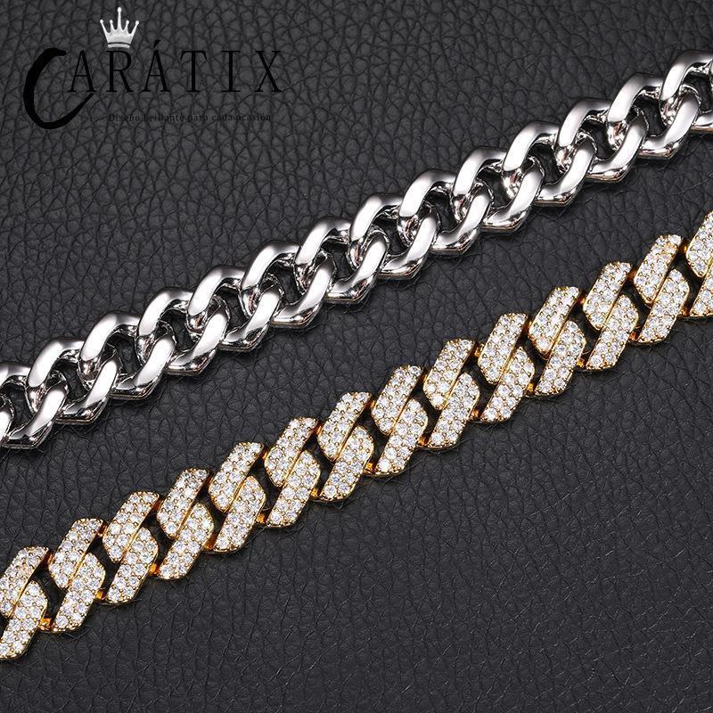 CARÁTIX – Hip Hop Rhombus Cuban Miami Link Chain Necklace | Iced Out CZ Bling Jewelry for Men & Women, Rapper Street Style - CaratixJewelry
