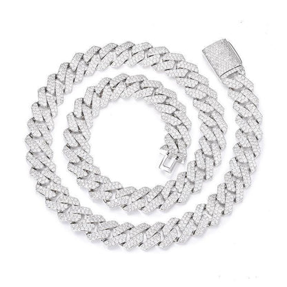 CARÁTIX – Hip Hop Rhombus Cuban Miami Link Chain Necklace | Iced Out CZ Bling Jewelry for Men & Women, Rapper Street Style - CaratixJewelry
