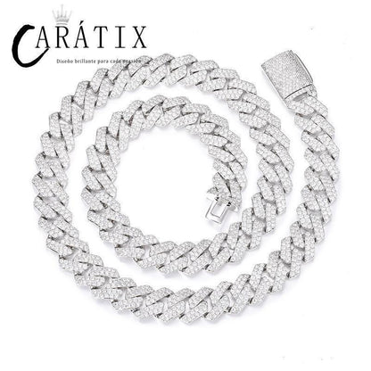 CARÁTIX – Hip Hop Rhombus Cuban Miami Link Chain Necklace | Iced Out CZ Bling Jewelry for Men & Women, Rapper Street Style - CaratixJewelry