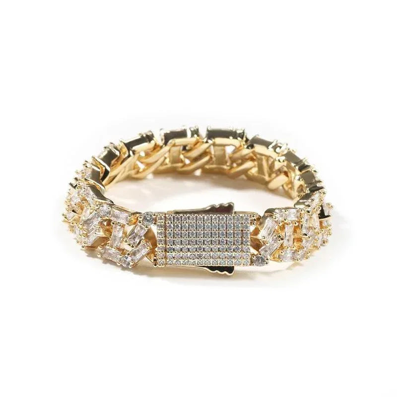 CARÁTIX Iced Out 13MM Cuban Miami Link Chain Bracelet - CaratixJewelry