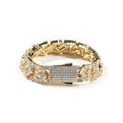 CARÁTIX Iced Out 13MM Cuban Miami Link Chain Bracelet - CaratixJewelry