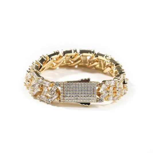 CARÁTIX Iced Out 13MM Cuban Miami Link Chain Bracelet - CaratixJewelry