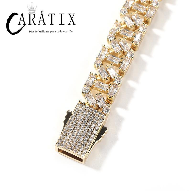 CARÁTIX Iced Out 13MM Cuban Miami Link Chain Bracelet - CaratixJewelry
