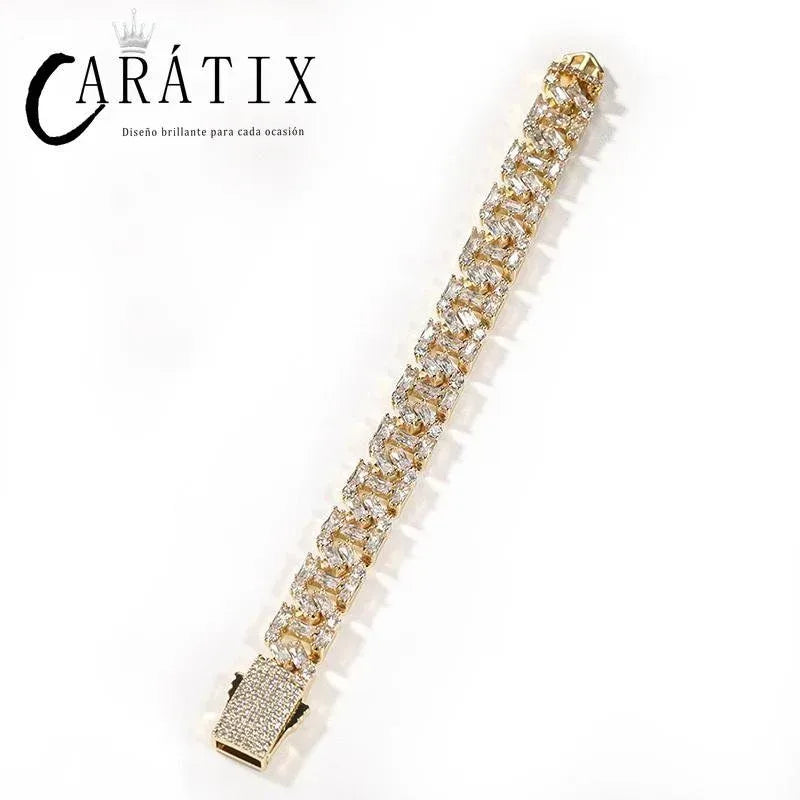 CARÁTIX Iced Out 13MM Cuban Miami Link Chain Bracelet - CaratixJewelry