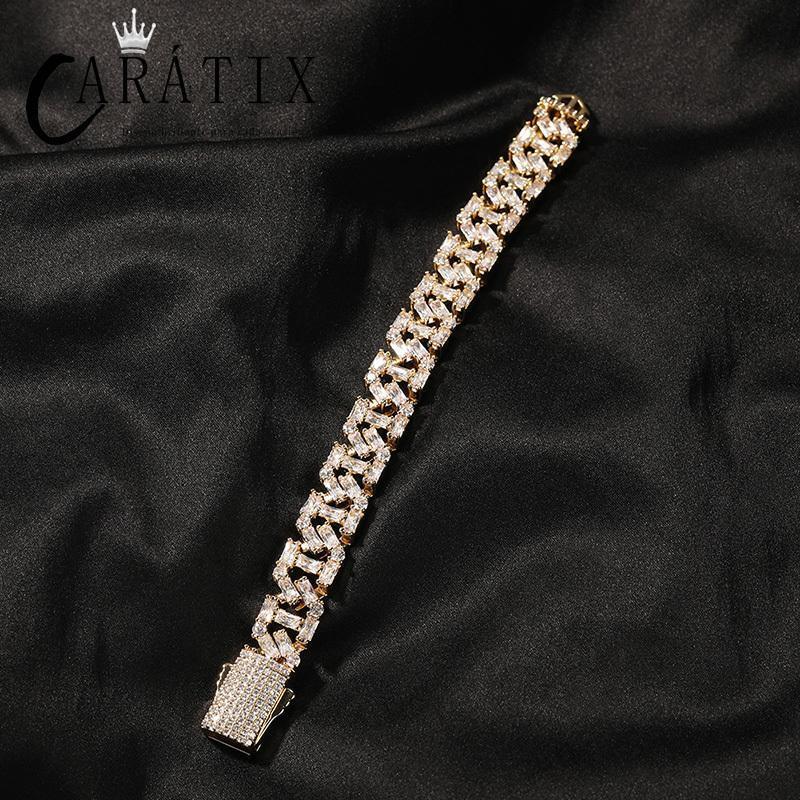 CARÁTIX Iced Out 13MM Cuban Miami Link Chain Bracelet - CaratixJewelry
