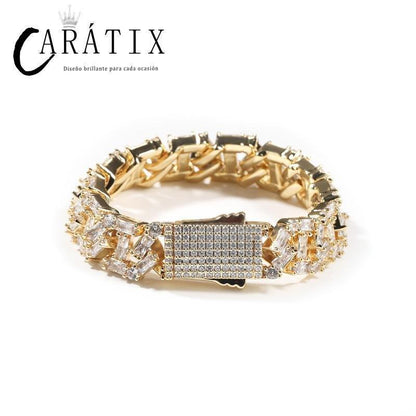 CARÁTIX Iced Out 13MM Cuban Miami Link Chain Bracelet - CaratixJewelry