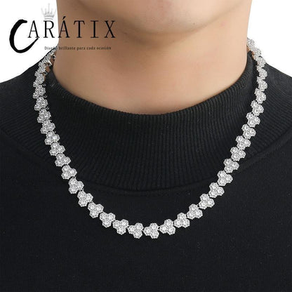 CARÁTIX Hive Triangle CZ Iced Out Link Chain Necklace for Men - CaratixJewelry