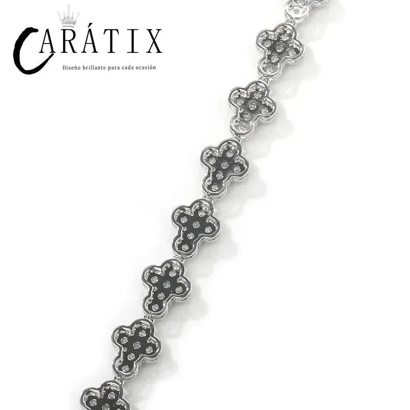 CARÁTIX Iced Out 5A CZ Cross Link Chain Bracelet for Men & Women - CaratixJewelry