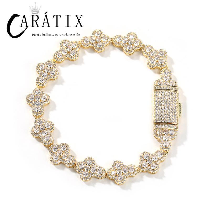 CARÁTIX Iced Out 5A CZ Cross Link Chain Bracelet for Men & Women - CaratixJewelry