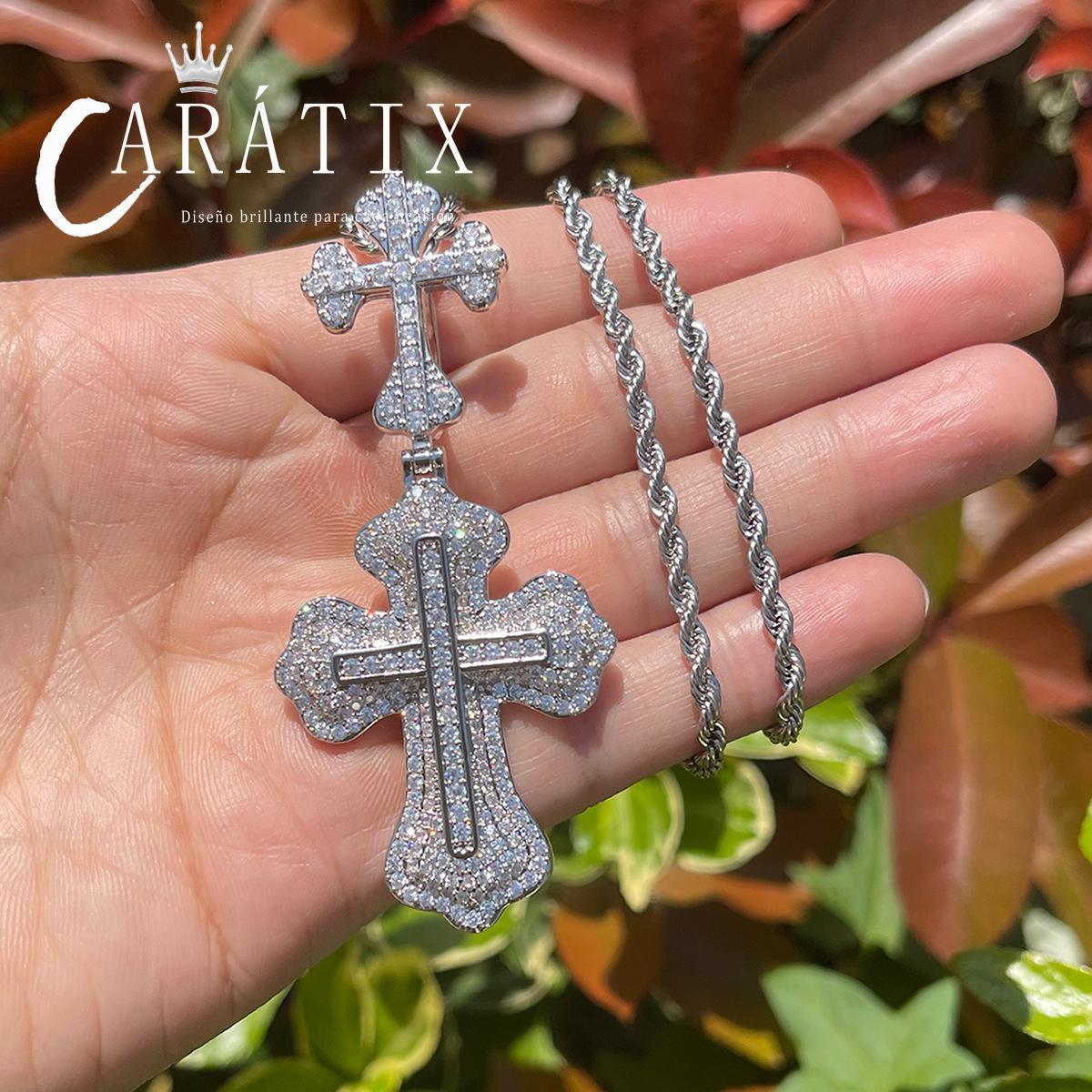 Iced Out Cross Pendant Necklace – Copper Hip Hop Chain Jewelry - CaratixJewelry