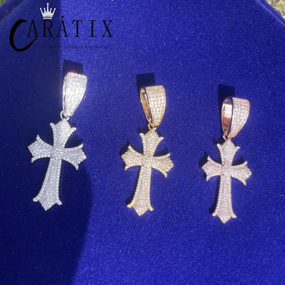 CARÁTIX Iced Out Cross Pendant Necklace – CZ Hip Hop Jewelry - CaratixJewelry