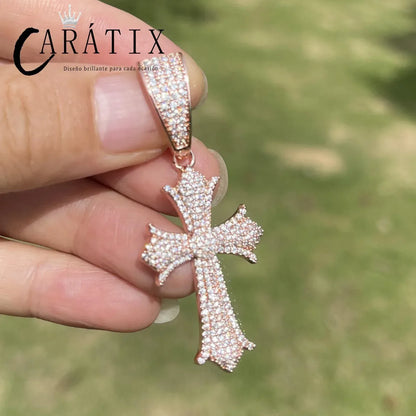 CARÁTIX Iced Out Cross Pendant Necklace – CZ Hip Hop Jewelry - CaratixJewelry
