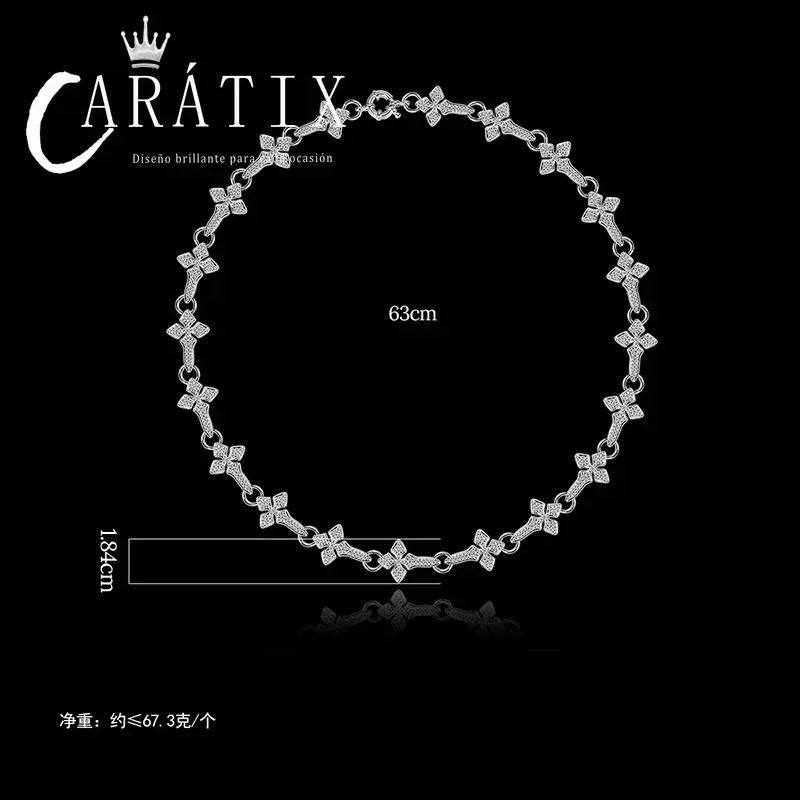 CARÁTIX Iced Out CZ Cross Pendant Link Chain Necklace for Men - CaratixJewelry