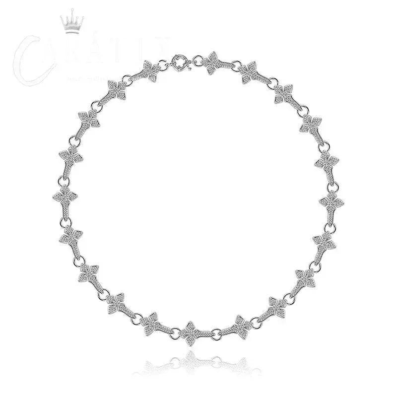 CARÁTIX Iced Out CZ Cross Pendant Link Chain Necklace for Men - CaratixJewelry