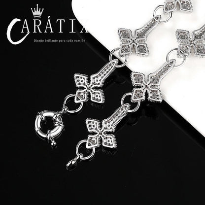 CARÁTIX Iced Out CZ Cross Pendant Link Chain Necklace for Men - CaratixJewelry