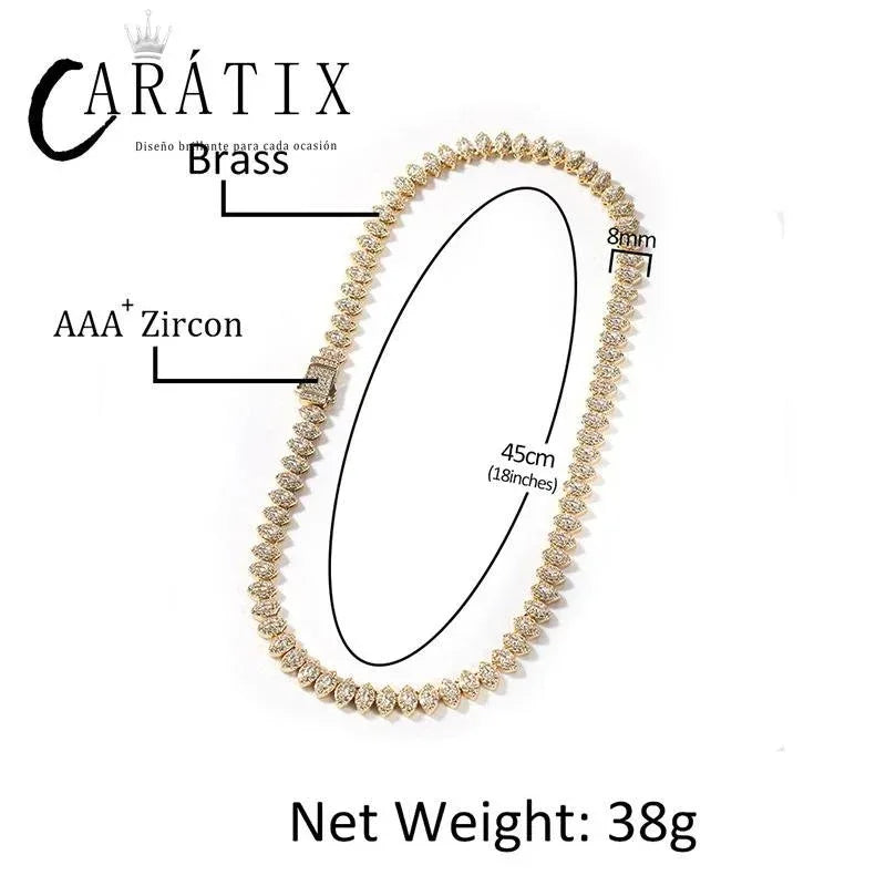 CARÁTIX Iced Out CZ Eyes Link Chain Necklace for Men & Women - CaratixJewelry