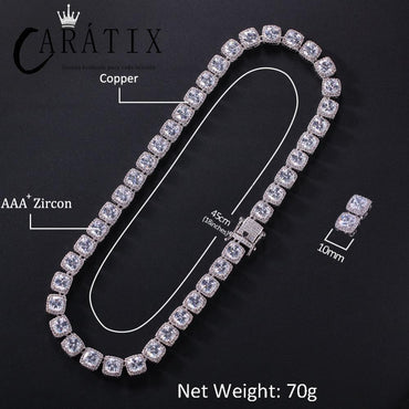 CARÁTIX Iced Out CZ Tennis Chain Choker Necklace for Men & Women - CaratixJewelry