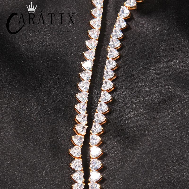 CARÁTIX Iced Out Heart CZ Tennis Link Choker Necklace Unisex - CaratixJewelry