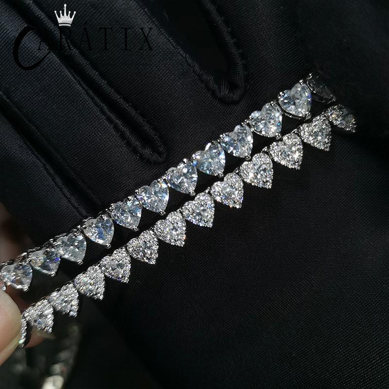 CARÁTIX Iced Out Heart CZ Tennis Link Choker Necklace Unisex - CaratixJewelry