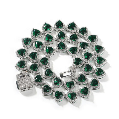 CARÁTIX Iced Out Heart CZ Tennis Link Choker Necklace Unisex - CaratixJewelry