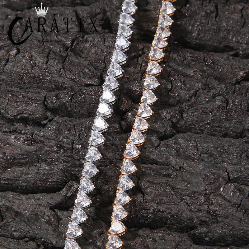 CARÁTIX Iced Out Heart CZ Tennis Link Choker Necklace Unisex - CaratixJewelry