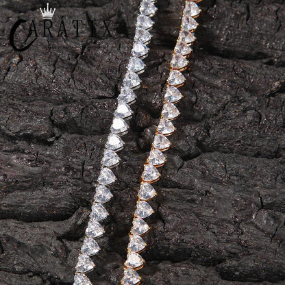 CARÁTIX Iced Out Heart CZ Tennis Link Choker Necklace Unisex - CaratixJewelry