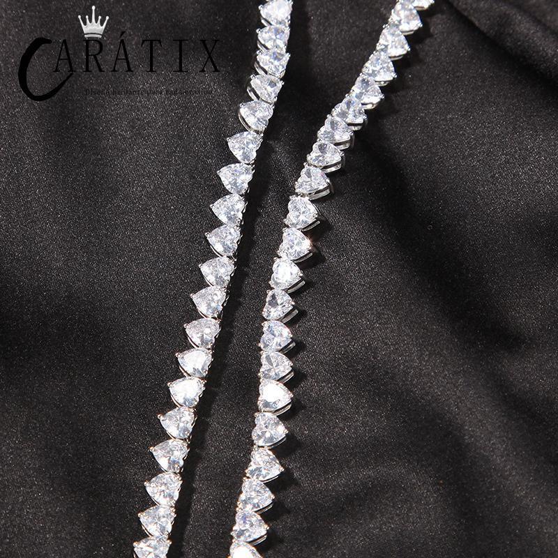 CARÁTIX Iced Out Heart CZ Tennis Link Choker Necklace Unisex - CaratixJewelry