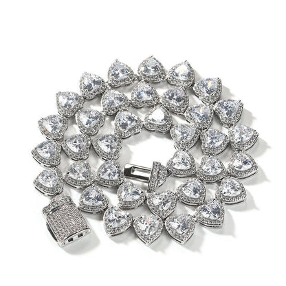 CARÁTIX Iced Out Heart CZ Tennis Link Choker Necklace Unisex - CaratixJewelry