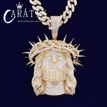 CARÁTIX Iced Out Ratten Jesus Necklace Pendant – Prong Setting Hip Hop Jewelry for Men, Women & Boys | Perfect Valentine's Day & Mother's Day Gift - CaratixJewelry